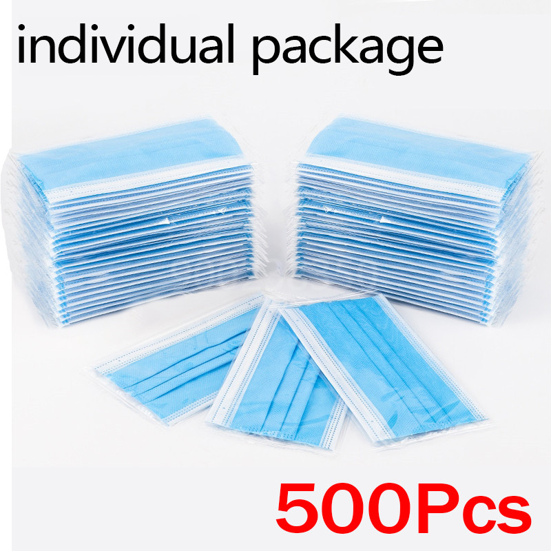 10-500pcs Masker Dewasa sekali - Disposable Mask Blue ulasan dan harga